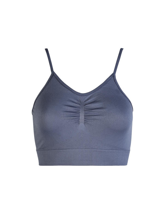 Navy blaues geripptes Bralette mit Trägern