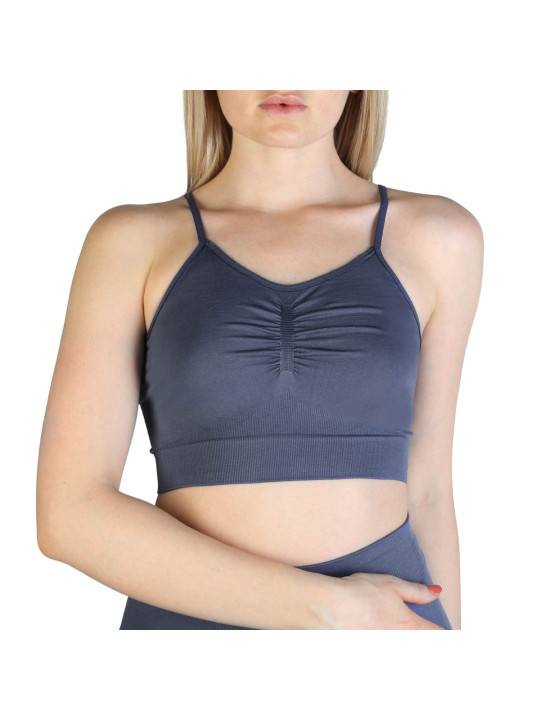 Navy gerippter Bralette mit verstellbaren Trägern