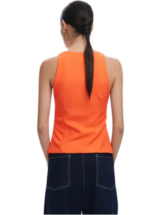 Leuchtend orange, ärmelloses Desigual Oberteil