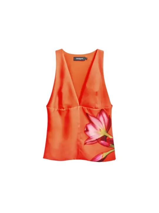 Blumenmuster, ärmelloses Desigual-Oberteil