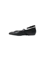 Schwarze Damen Ballerina mit Riemen