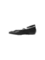Schwarze Damen Ballerina mit Riemen