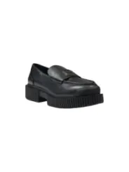 Schwarzer Plattform-Loafer aus Leder