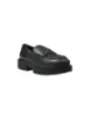 Schwarzer Plattform-Loafer aus Leder