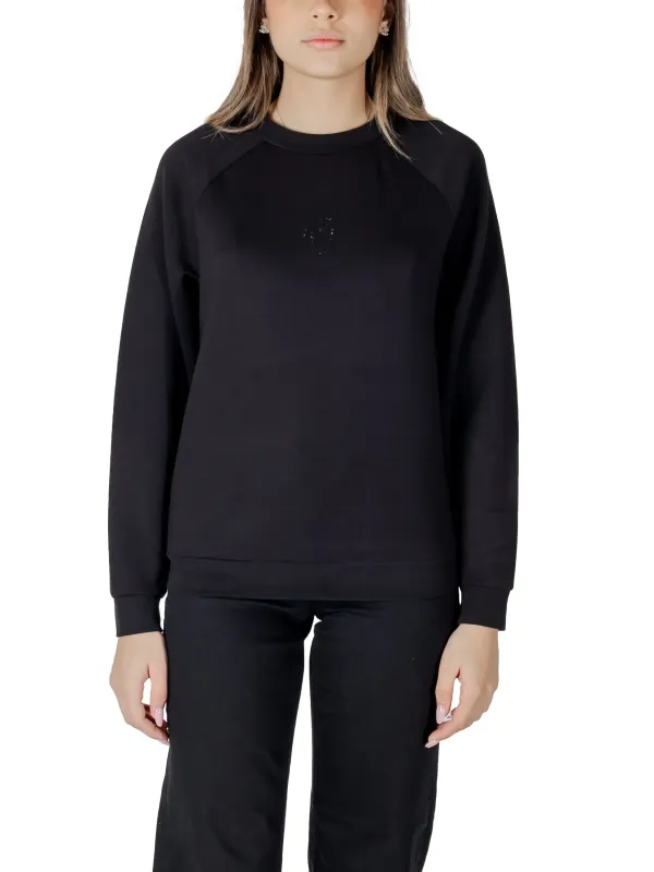 Schwarzer Sweatshirt mit pinken Nähten Schwarzer Sweatshirt mit pinken Nähten