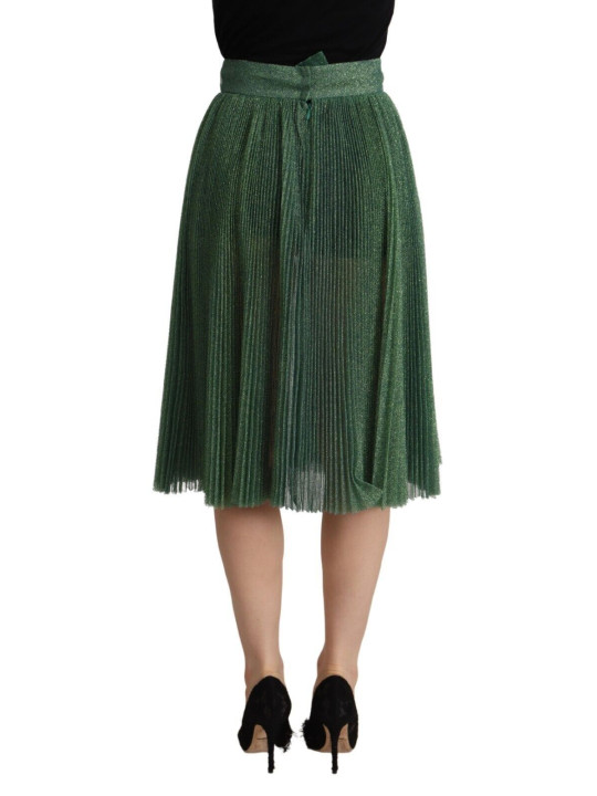 Skirts Metallic Green Pleated A-Line Midi Skirt 2.300,00 € 8054802991082 | Planet-Deluxe