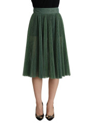 Skirts Metallic Green Pleated A-Line Midi Skirt 2.300,00 € 8054802991082 | Planet-Deluxe