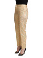 Jeans & Pants Elegant High-Waisted Pink Brocade Pants 1.500,00 € 8054802789566 | Planet-Deluxe