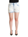 Shorts Chic White Denim Mid-Waisted Shorts 500,00 € 8054802887514 | Planet-Deluxe