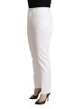 Jeans & Pants Chic White Tapered Denim Jeans with Logo Patch 700,00 € 8059226871408 | Planet-Deluxe