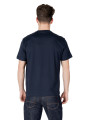 Marineblaue Baumwollrunde-Hals-T-Shirt
