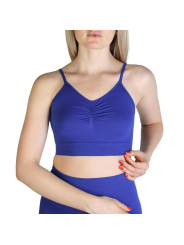 Indigo blaue Sport-Bralette mit Zierrippen