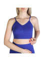 Indigo blaue Sport-Bralette mit Zierrippen