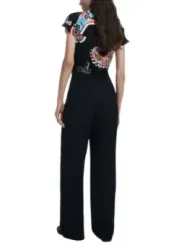 Schwarzer Desigual Jumpsuit mit Blumenmuster