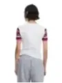 Desigual T-Shirt gestreifte Ärmel grau