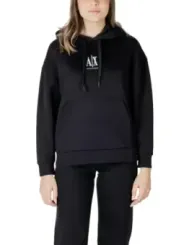 Schwarzer Armani Exchange Kapuzenpullover mit Logo