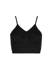 Schwarzes, geripptes Bralette mit V-Ausschnitt
