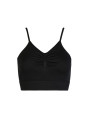 Schwarzes, geripptes Bralette mit V-Ausschnitt