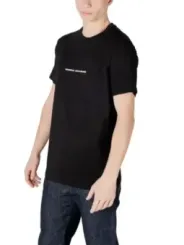 Schwarzes Armani Exchange Rundhalsausschnitt T-Shirt