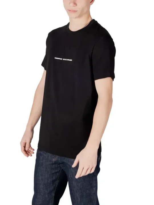Schwarzes Armani Exchange Rundhalsausschnitt T-Shirt