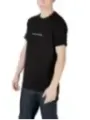 Schwarzes Armani Exchange Rundhalsausschnitt T-Shirt