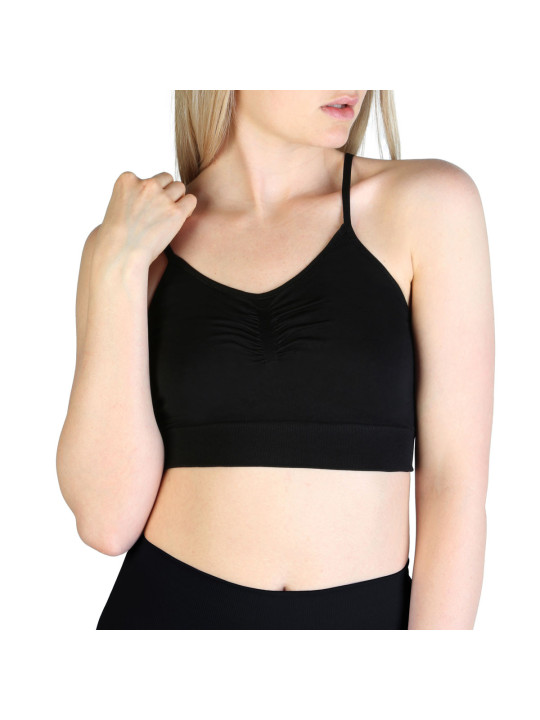 Schwarzes, gepolstertes Bralette mit Trägern