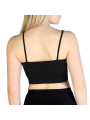 Schwarzes nahtloses Bralette mit dünnen Trägern