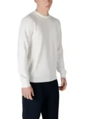 Weißes Baumwoll-Sweatshirt mit Rundhalsausschnitt
