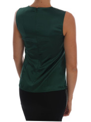 Tops & T-Shirts Sleeveless Silk Top in Dark Green 750,00 € 8057001801725 | Planet-Deluxe