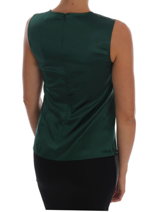 Tops & T-Shirts Sleeveless Silk Top in Dark Green 750,00 € 8057001801725 | Planet-Deluxe