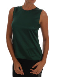 Tops & T-Shirts Sleeveless Silk Top in Dark Green 750,00 € 8057001801725 | Planet-Deluxe