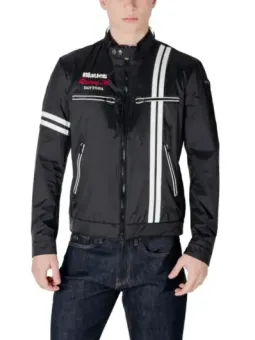 Schwarze Blauer Herrenjacke mit Reißverschluss