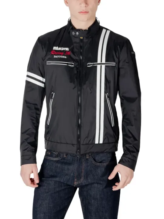 Schwarze Blauer Herrenjacke mit Reißverschluss