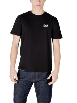 Schwarzes Ea7 Baumwoll-T-Shirt klassisch