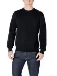 Schwarzer Baumwollpullover mit Logo