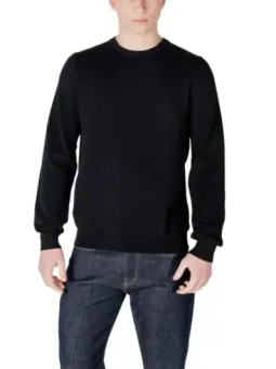 Schwarzer Baumwollpullover mit Logo