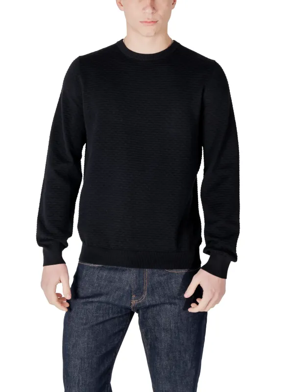 Schwarzer Baumwollpullover mit Logo Schwarzer Baumwollpullover mit Logo