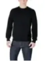 Schwarzer Baumwollpullover mit Logo