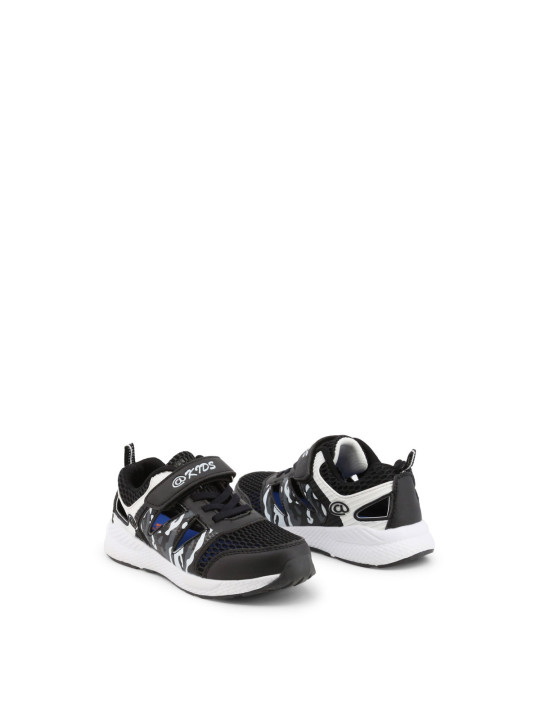 Schwarze Jungen-Sneakers mit blauen Akzenten