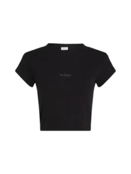 Schwarzes Calvin Klein Monogram Cropped T-Shirt