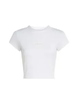 Weißes T-Shirt mit goldenem Logo