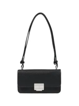 Schwarze Lederette Umhängetasche Tommy Hilfiger