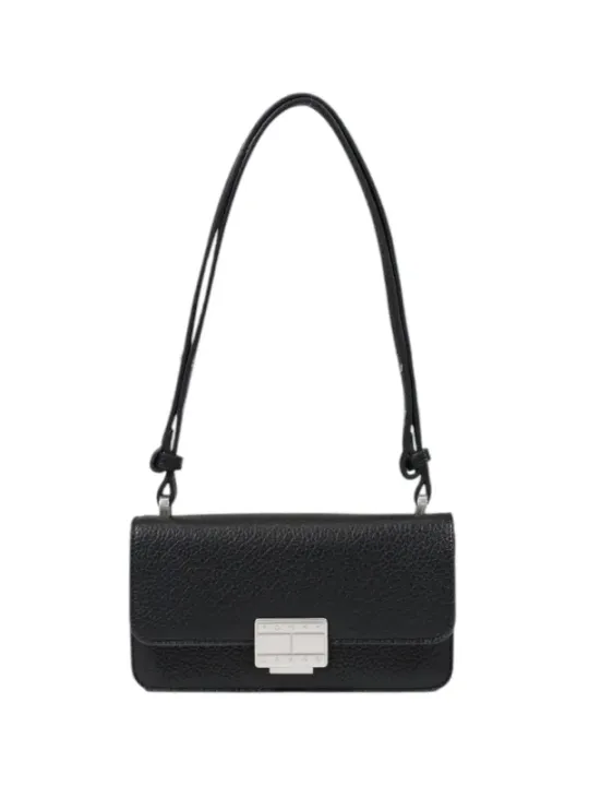 Schwarze Lederette Umhängetasche Tommy Hilfiger
