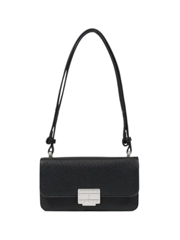 Schwarze Lederette Umhängetasche Tommy Hilfiger
