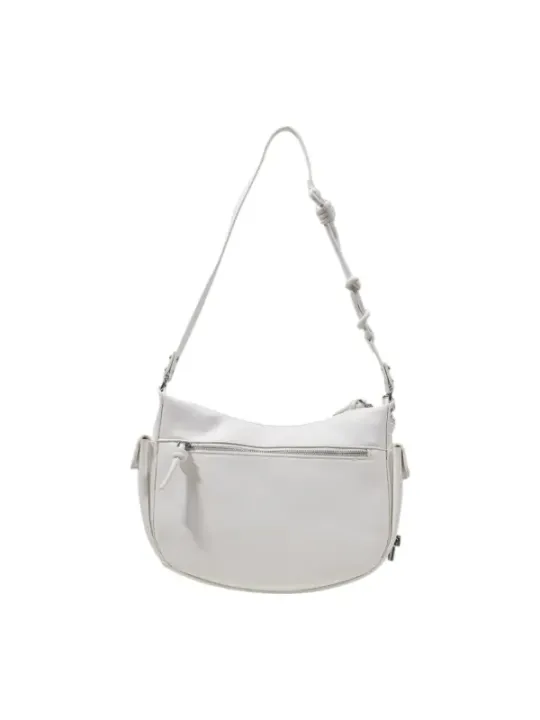 Cremefarbene Desigual Leder Schultertasche