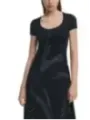 Blumenmuster kurzes schwarzes Kleid Desigual