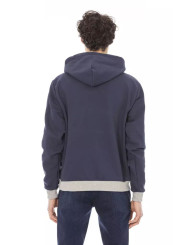 Sweaters Chic Blue Cotton Fleece Hoodie with Front Logo 210,00 € 2000050101809 | Planet-Deluxe