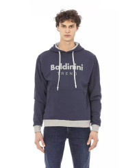 Sweaters Chic Blue Cotton Fleece Hoodie with Front Logo 210,00 € 2000050101809 | Planet-Deluxe