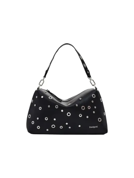 Schwarze Desigual Leder Schultertasche