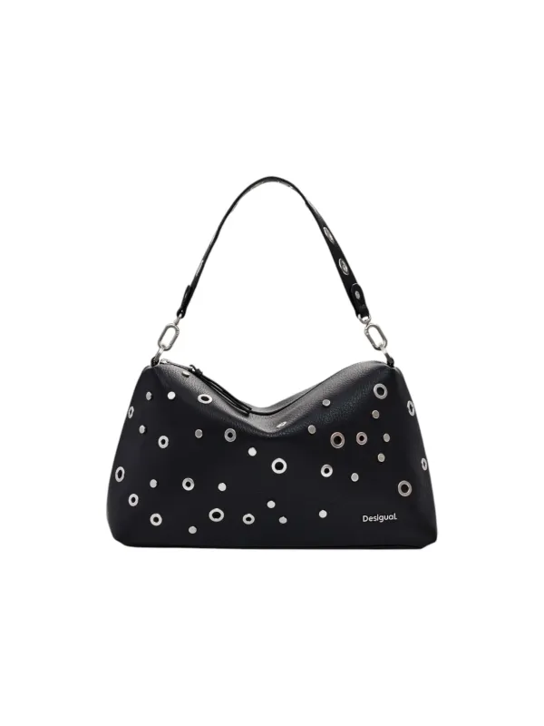 Schwarze Desigual Leder Schultertasche
